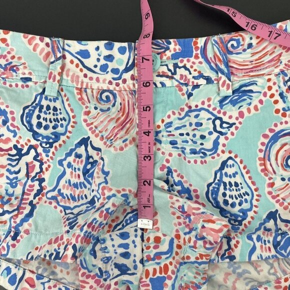 Lilly Pulitzer Womens Walsh Shorts Size 2 Cotton Shell Me About It Novelty Print - Picture 8 of 10